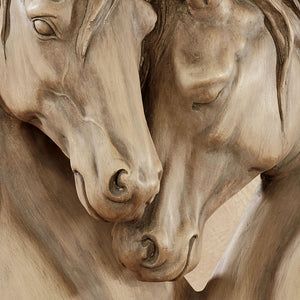 Loving Horses Table Sculpture – Tan Resin Horse Figurine