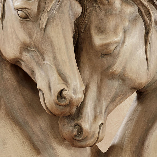 Loving Horses Table Sculpture – Tan Resin Horse Figurine