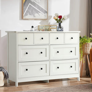 8-Drawer Dresser with Metal Knobs & Wood Legs