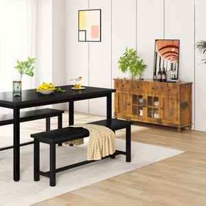 Industrial Dining Bench Set of 2 – Wood & Metal Kitchen Bench