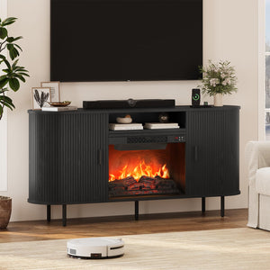 63" Fireplace TV Stand with 23" Electric Fireplace for TVs up to 70"