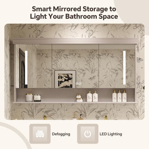 Bathroom Vanity with Sink, Smart Mirror & Open Shelves