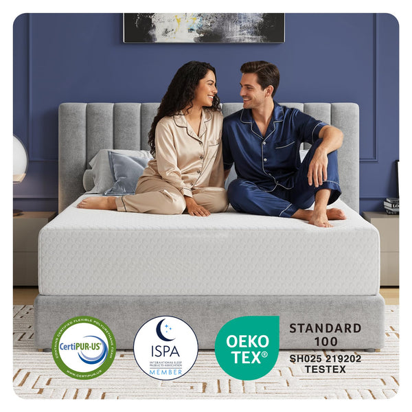 King Mattress 12 Inch with Bamboo Charcoal Memory Foam, Cooling & Pain Relief