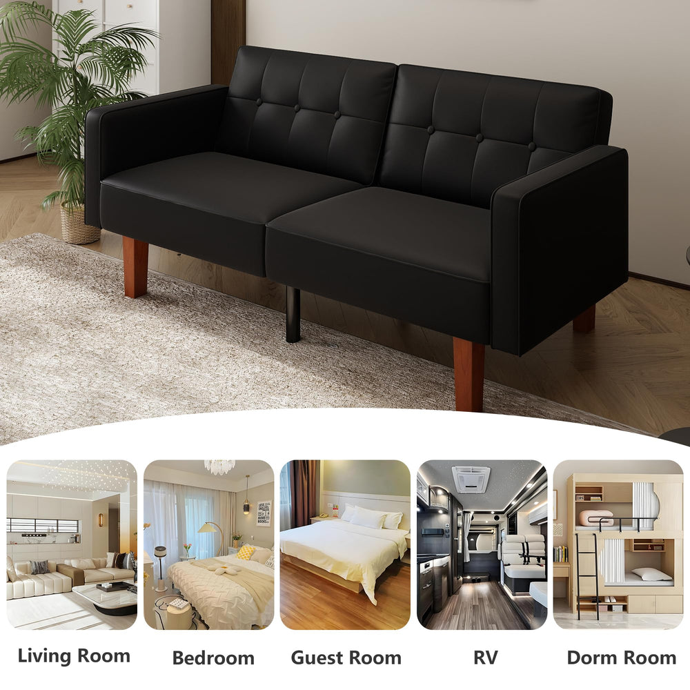 Convertible Futon Sofa Bed with Split Back