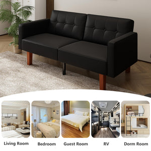 Convertible Futon Sofa Bed with Split Back