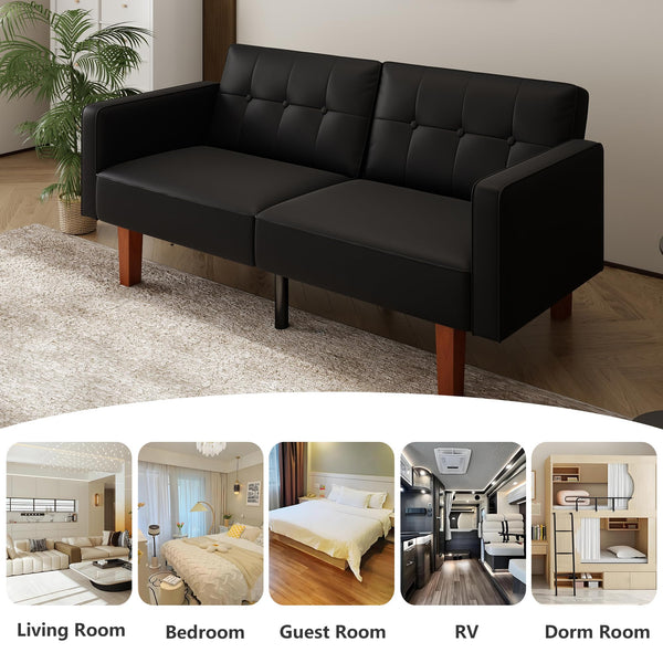 Convertible Futon Sofa Bed with Split Back