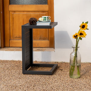 Aluminum C-Shaped Outdoor Side Table