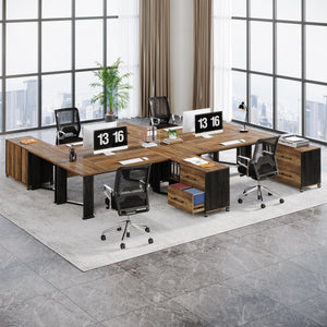 L-Shaped Executive Desk with Mobile File Cabinet and Storage Drawers