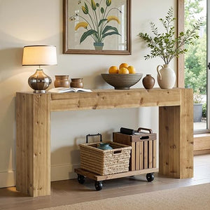 63-Inch Solid Wood Console Table