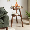 2-Tier Round End Table with Storage Shelf