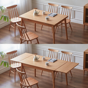 Extendable Solid Oak Dining Table – 49" to 77", Seats 6–10