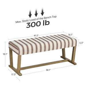 Upholstered Entryway Bench with Cushion and Rubberwood Legs