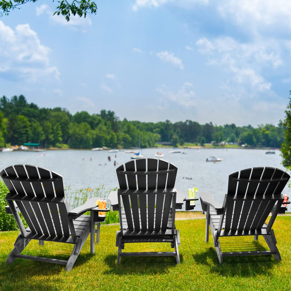 Adjustable Folding Adirondack Chair with Ottoman & Cup Holder