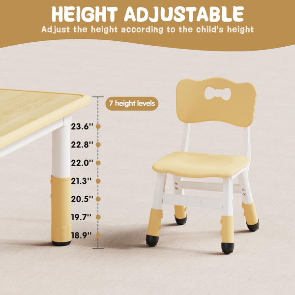 Kids Table & 2 Chairs Set – Height Adjustable, Graffiti Desktop, Multi-Activity, Ages 3–8