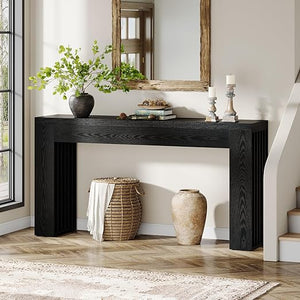 59-Inch Farmhouse Console Sofa Table with Vertical Slat Legs