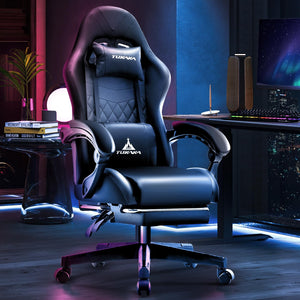 Ergonomic Gaming Chair with Footrest & Lumbar Support