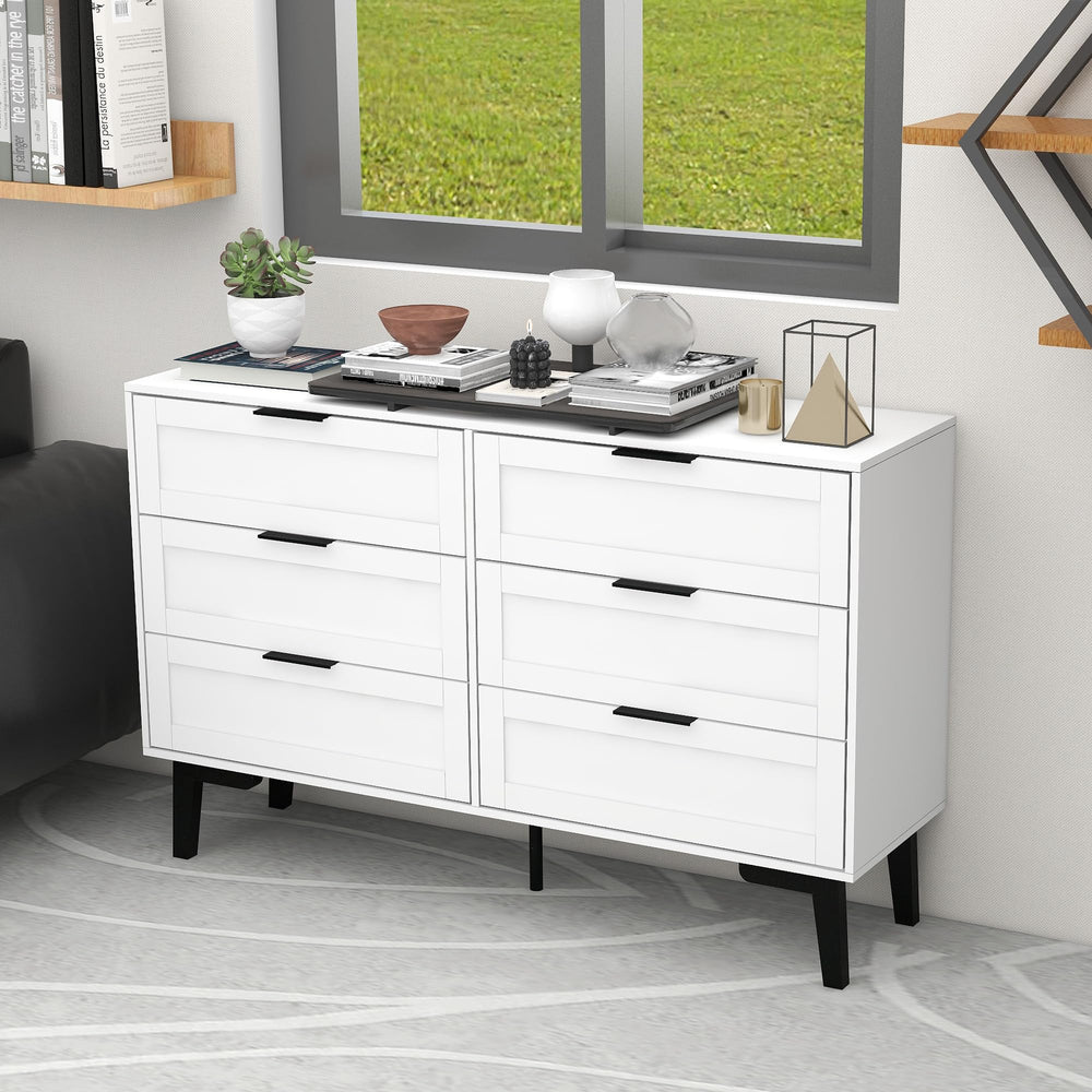 Modern Wooden Dresser with 6 Drawers – Bedroom & Living Room Storage
