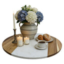 Acacia Wood & Marble Lazy Susan Turntable 17.7"