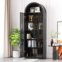 Arch Display Cabinet with LED Lights & Adjustable Shelves