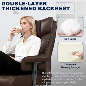 Big & Tall High-Back Executive Office Chair with Footrest
