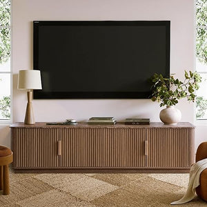 71" Fluted TV Stand with Faux Marble Top