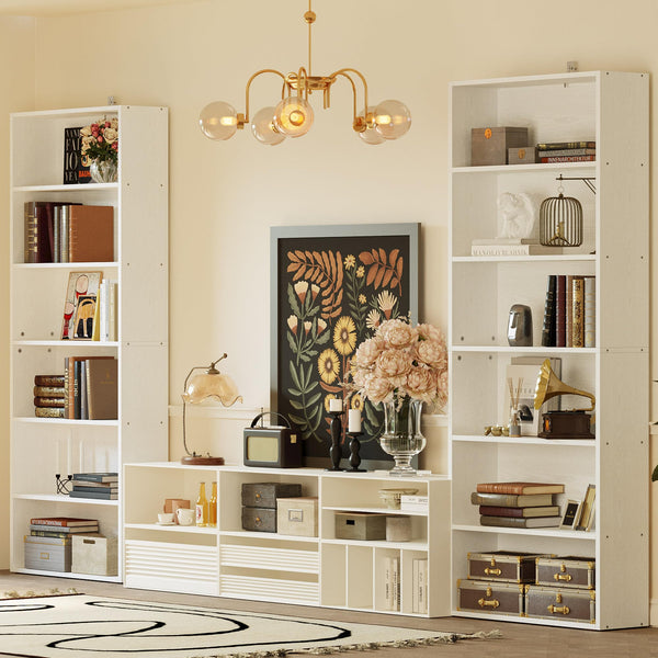 6-Tier Bookcase Set of 2 – Floor Standing Display & Storage Shelves 70"