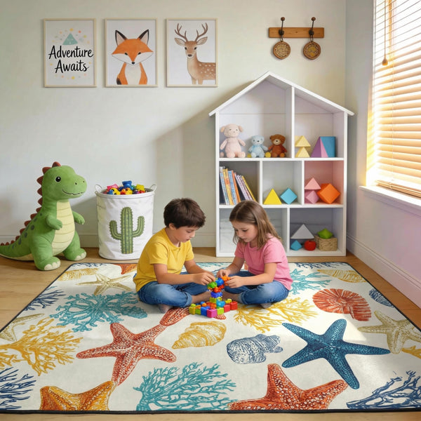 Kids Play Area Rug Non-Slip 5x7 Soft Low-Pile