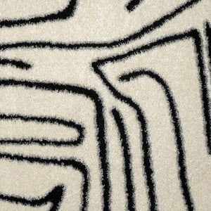Abstract Beige & Black Area Rug – Modern Animal Print Design