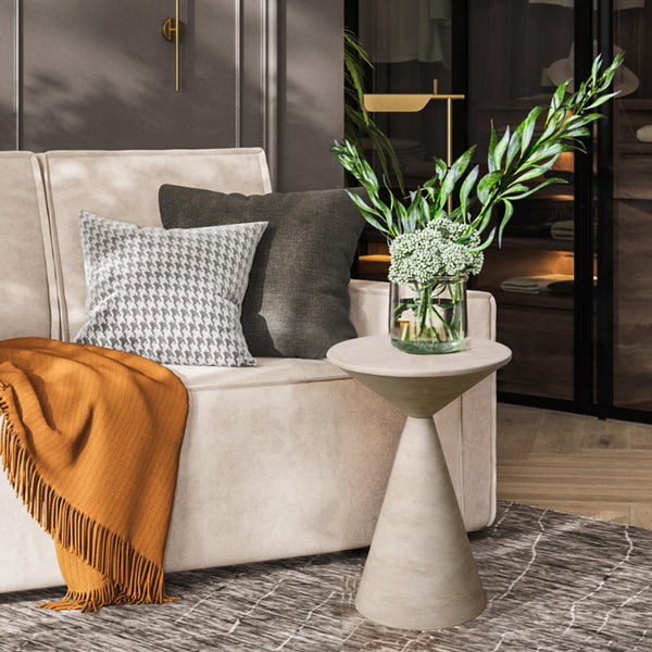 Round Metal Accent End Table