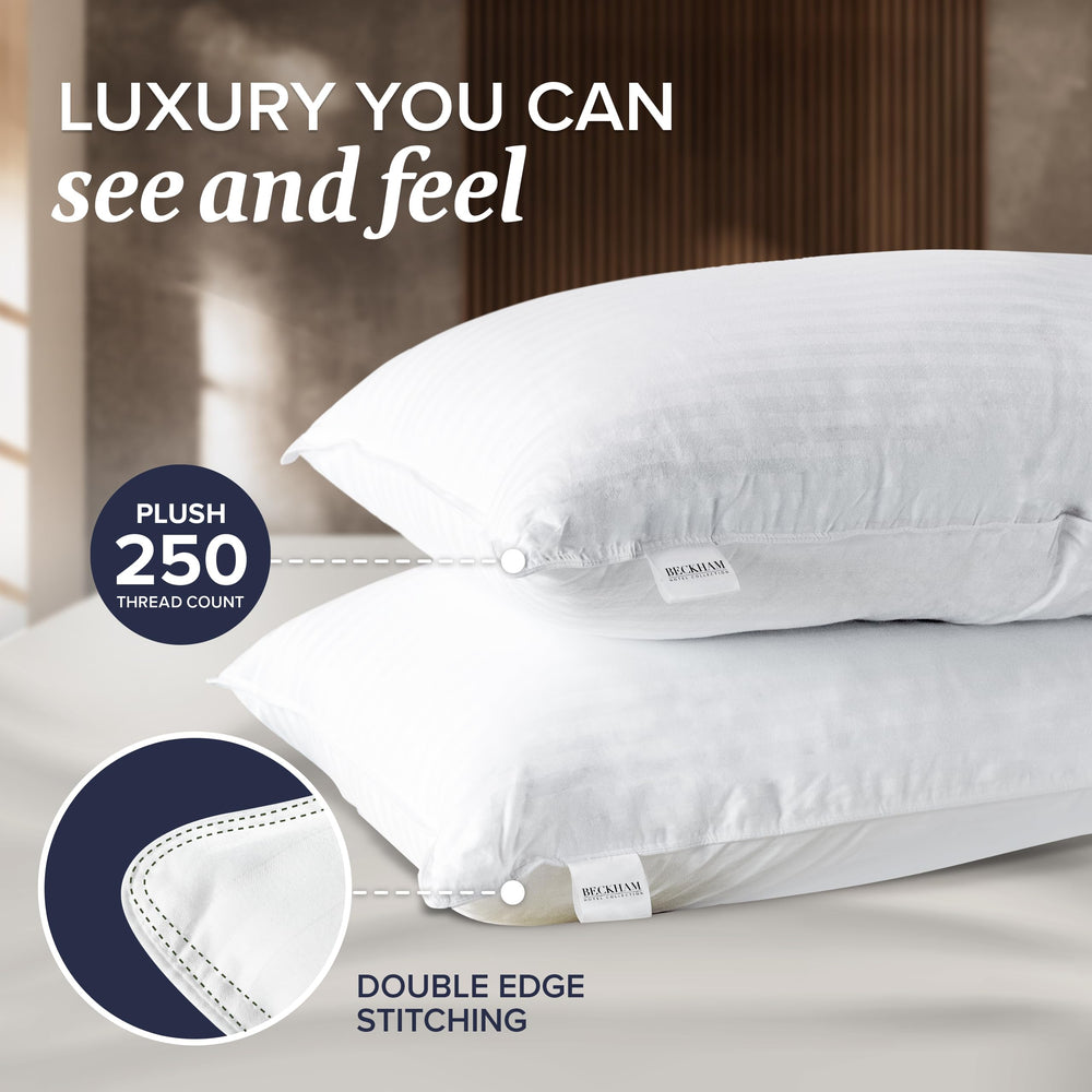 Queen Bed Pillows with Cooling Pillowcases – Set of 2