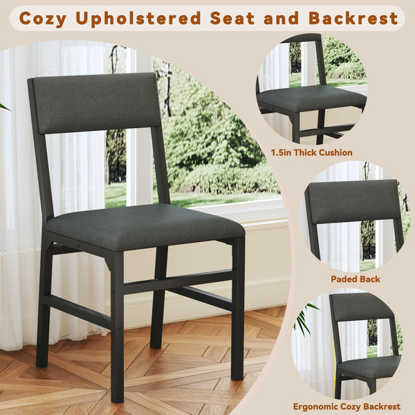 Round Dining Table Set for 6 – 7-Piece with Upholstered Chairs