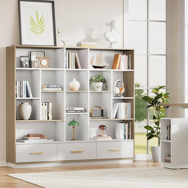 60" Wide Horizontal Bookcase with Drawers