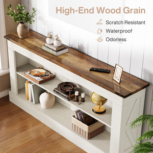 63-Inch Console Table with Shelves