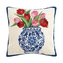 Chinoiserie Vase Tulips Hook Pillow