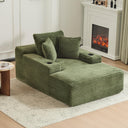 Oversized Corduroy Chaise Lounge Sofa Chair with Pillows & Cup Holders