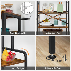 7-Tier Baker's Rack with Power Outlets & Microwave Stand