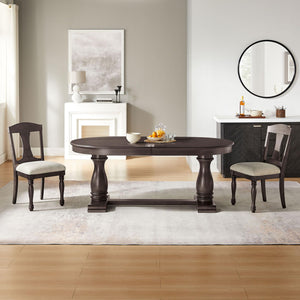 Oval Extendable Solid Wood Dining Table