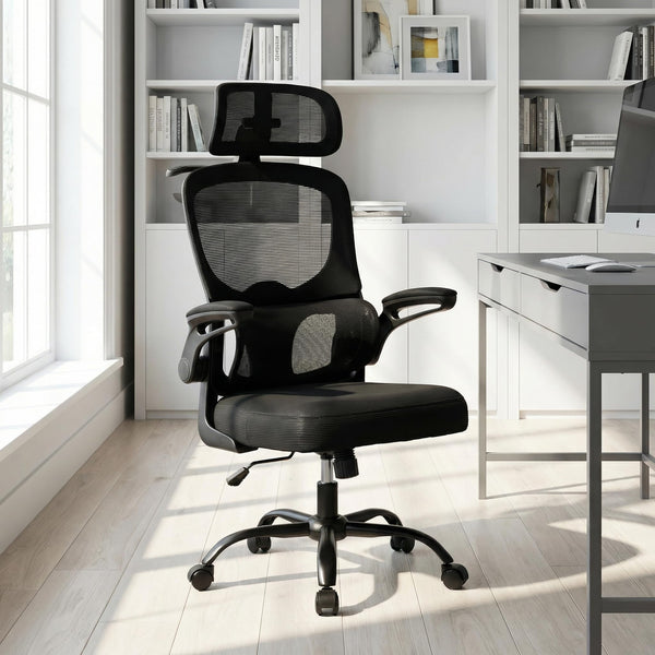 Ergonomic Mesh Office Chair with 3D Headrest & Lumbar Support
