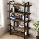 Industrial Solid Wood Bookcase with Metal Frame