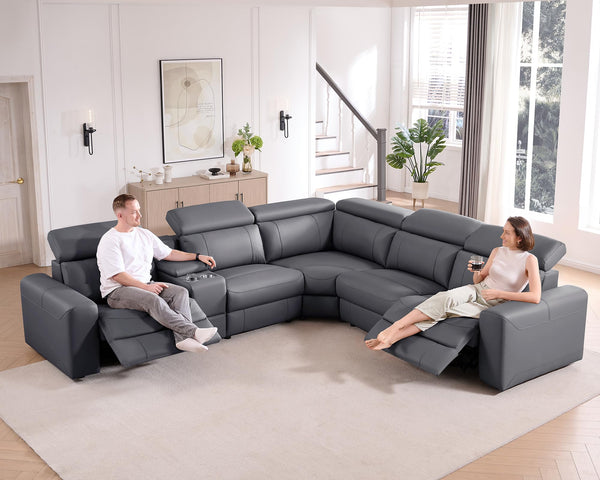 Electric Reclining Sectional Sofa with Console