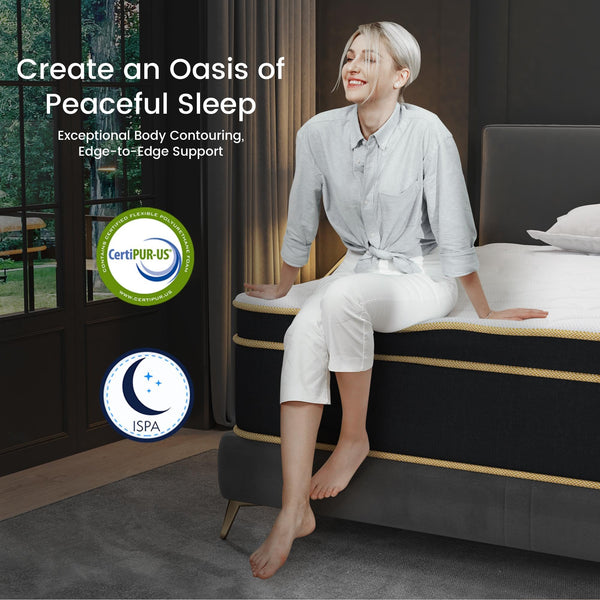 California King Gel Memory Foam Hybrid Mattress – 12 & 14 Inch, Pocket Spring, Pressure Relief