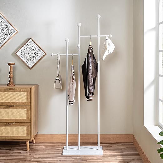 Freestanding Coat Rack with Marble Base