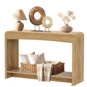 Farmhouse Console Table with Open Shelf