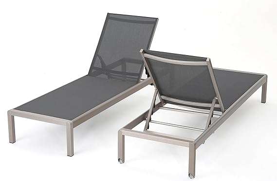 Outdoor Mesh Chaise Lounge Set of 2