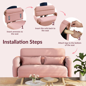 Mid-Century Modern 2-Seater Loveseat Sofa