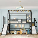 Twin Loft Bed with Slide, Stairs & Storage