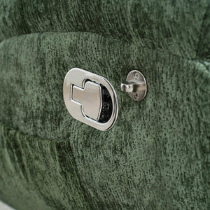 Oversized Swivel Rocker Recliner Chair with Phone Holder – Chenille Fabric, Green