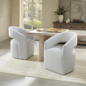 Upholstered Rolling Dining Chairs with Casters