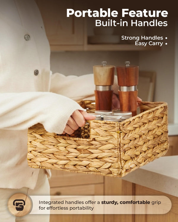 Water Hyacinth Storage Baskets Set of 6