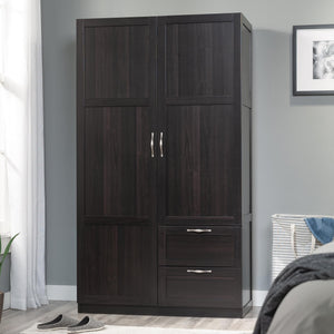 Wardrobe Storage Cabinet with Drawers and Hanging Rail